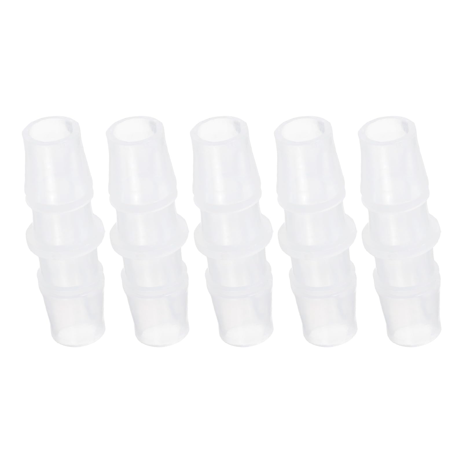 sourcing map 5pcs Plastic Hose Barb Fitting, 7/16" x 7/16" Barbed Hose Pipe Fitting Splicer Mender Joint Adapter for Water Liquid Fuel Line Tube, Clear