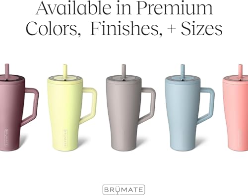 Image of BruMate Era 40 oz Tumbler with Handle and Straw | 100% Leakproof Insulated Water Bottle Tumbler with Lid and Flexible SoftSip Straw | Made of Stainless Steel | Cup Holder Friendly | 40oz (Lavender)