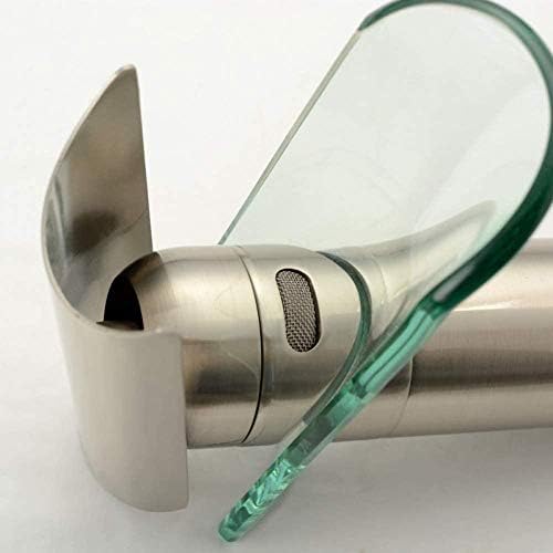 Robinet mitigeur cascade anti-trace en nickel brossé pour lavabo de salle de bain