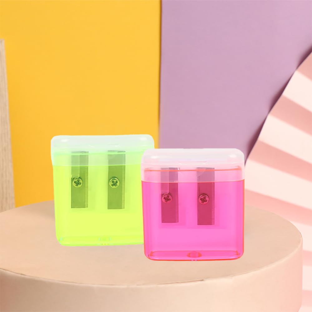 MtnLaur Temperamatite, 4 Pezzi Temperino con Serbatoio, Colori Temperamatite, Doppi Fori Temperino Temperini Portatile per Bambini Studenti Adulti