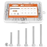 NIULUNBAO M5 x 30mm 35mm 40mm 45mm 50mm Hex Socket Head Cap Screws Bolts 304 Stainless Steel Allen Hex Drive Metric Machine, Fully Threaded, Assortment Kit 50PCS