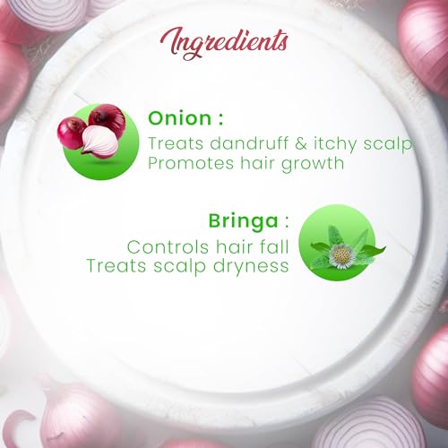 Image of Dhathri Onion Bringa Conditioner with Indian Aloe, Henna & Tulsi | Anti- Hairfall Ayurvedic Conditioner for Long & Thick Hair | Paraben & SLS Free | All Hair Types, 300ml