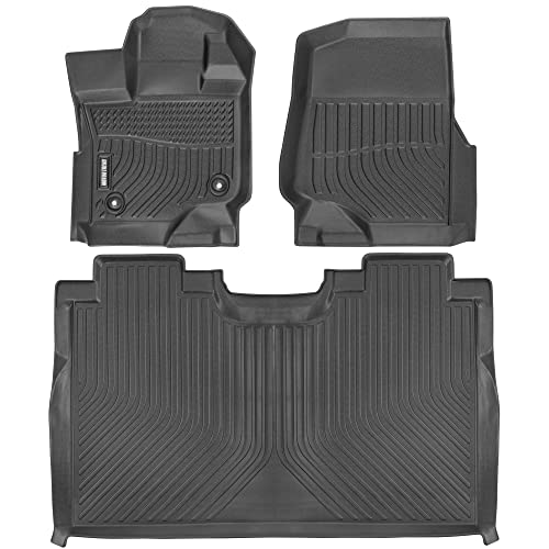 Motor Trend WeatherGuard Floor Liners for Ford F-150 SuperCrew Cab 2015 to 2022, Front & 2nd Row 3D Custom Fit F150 Floor Mats for Trucks, Ford F150 Accessories