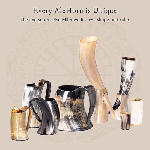 AleHorn Viking Drinking Horn - Coffee Mug | Mead Horn - Hot & Cold (12oz) - Thumbnail 3