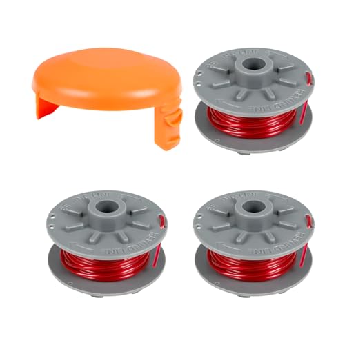 Gardena 5364-20 Ersatzspule 1 6 mm für Turbo Rasentrimmer SmallCut 2401 - 6 1 m Lange Trimmerspule mit Spüldeckel 5328-20 (3 Spule + 1 Abdeckung)