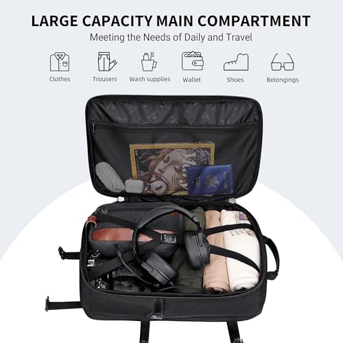 Image of WITZMAN Carry On Travel Backpack for Men Large Convertible 45L Luggage Backpack fit 17 Inch Laptop Airline Approved(B688 Black)
