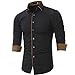 Chemises à Manches Longues pour Hommes Fashion Revers Slim Fit Comfort Trend All-Match Casual Button Down Shirts Four Seasons XXL