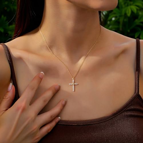 Cross Necklace for Women Sunrise Cross Necklace 18K Gold Plated Cross With Sun Pendant Neckalce Christian Faith Jewelry Dainty Cubic Zirconia Neckalces Birthday Gifts for Women2