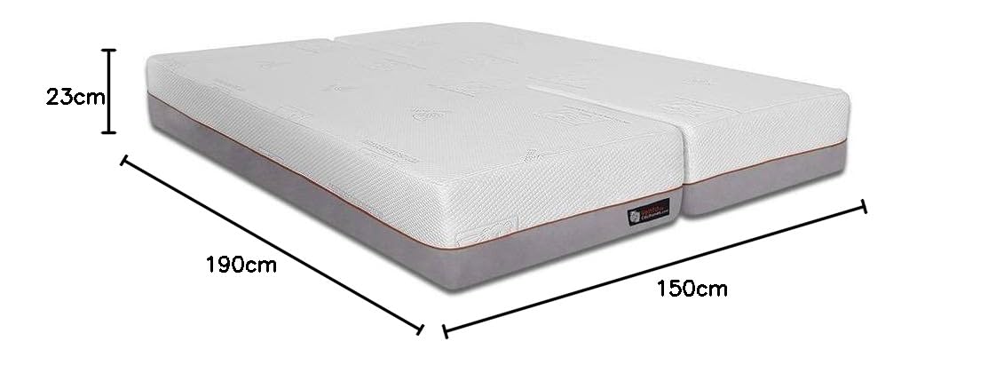 VentadeColchones - Colchones para Camas articuladas gemelares en H – Modelo Visco 8 Air, 150 x 190 cm (2 uds. 75x190cm)