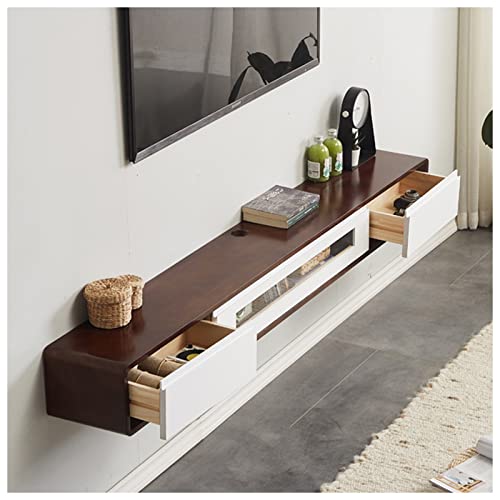 Consola de televisión flotante Gabinete de entretenimiento montado en la pared con cajones y almacenamiento para sala de estar o dormitorio - diseño moderno para la organización de la sala de medios