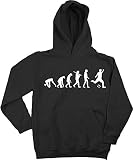Ma2ca - Evolution Fussball Kinder Kapuzensweatshirt Premium Kids Hoodie-Black-XL