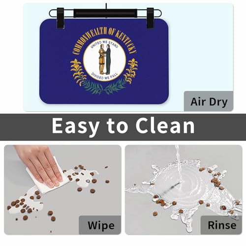 Tapis de nourriture chien chat drapeau Kentucky imperméable - 5