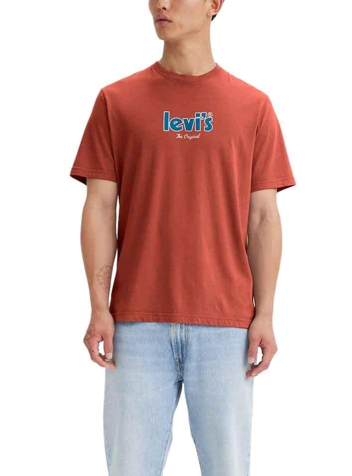 Camiseta Levi's Para Hombre - Corte Relaxed Fit, Logo Poster, Tejido Suave Con Elasticidad, Ideal Para Diario
