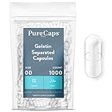 PurecapsUSA - 1,000 Separated Gelatin Size 00 Capsules (Clear)
