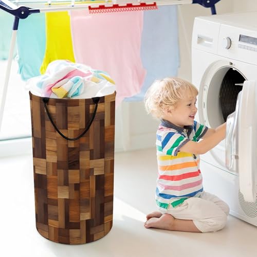 Panier à linge en bois imprimé imperméable et grande capacité - 7