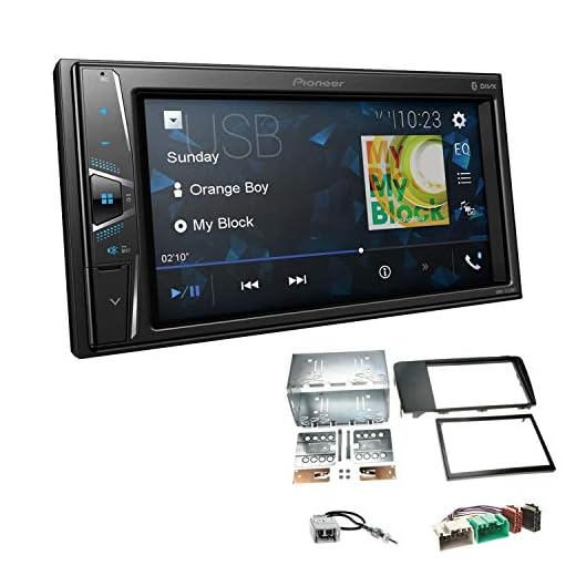 Pioneer DMH-G220BT 2-DIN bilradio mediacenter Bluetooth USB AUX lämplig för Volvo V70 II 2004-2007 svart 2004-2007