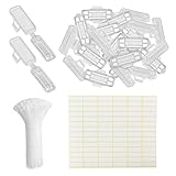 Kabelbeschriftung, 100Pcs Kabeletiketten, Kabelbinder Durchsichtig mit 1260PCS Etiketten Selbstklebend und 100PCS Kabelbinder, Kabelbeschriftung Clip für Kennzeichnung und Sortierung