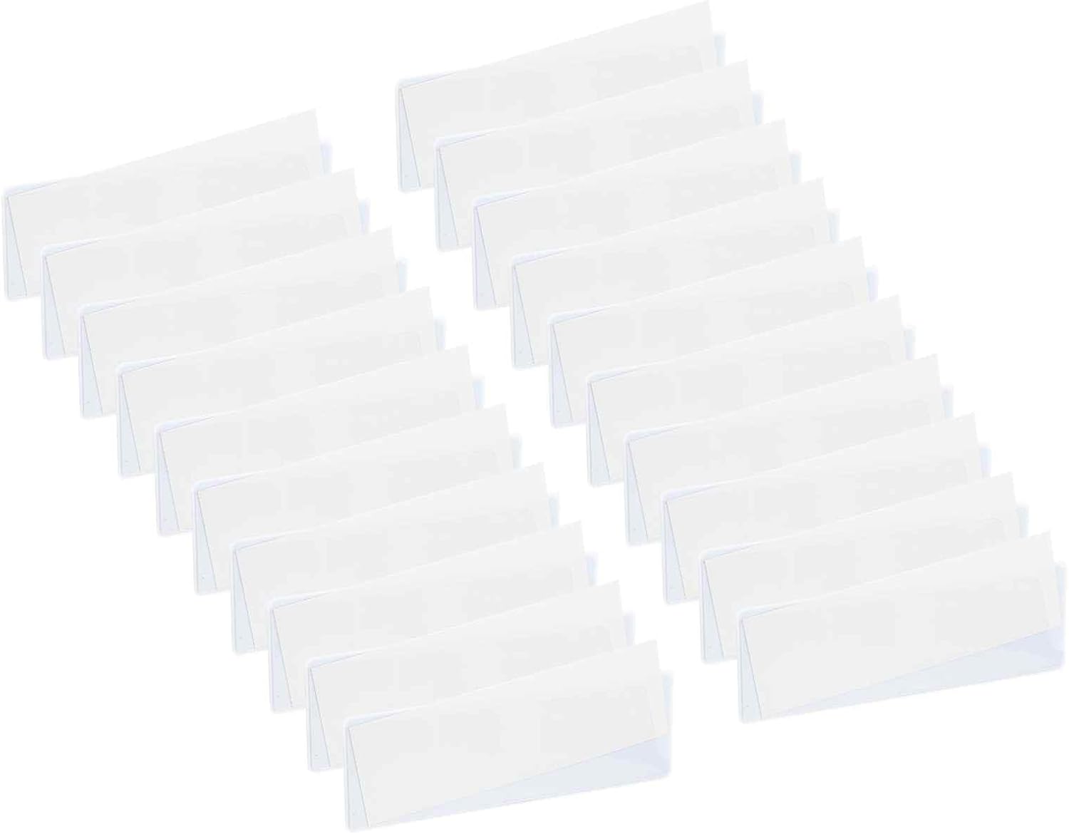 MECCANIXITY 20 Pcs Magnetic Label, 4.72" x 1.57" x 0.06" Magnetic Name Tags Label Sticker with Blank Paper Card for Shelf Labeling White Board Garage Home Warehouse
