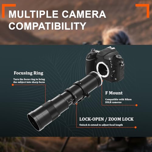 Image of Telephoto Lens for Nikon - F Lens 420-800mm for Nikon DSLR, Manual Focus MF Zoom Lens for Nikon D3500 D850 D7500 D5600 D3400 D500 D7200 D5500 D750 D810 D3300 D5300 D610 D7100 D5200 etc