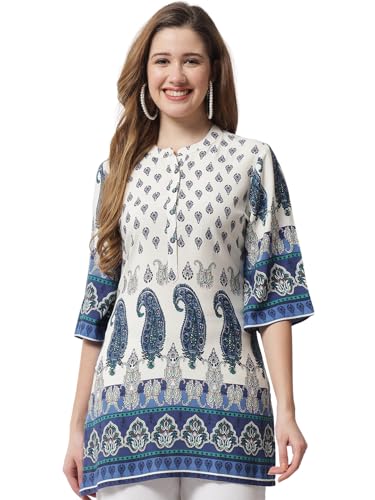 Image of BEATNIK Women's Off White Kurti | Fabric | Fit | Everyday | Casual Ethnic Wear