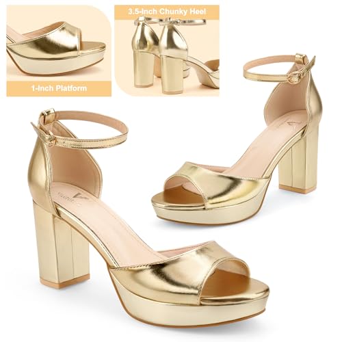 High Heels Chunky Platform Heels for Women Ankle Strap Comfy Open Toe Block Heeled Sandals Party Prom Wedding Dress Pumps4