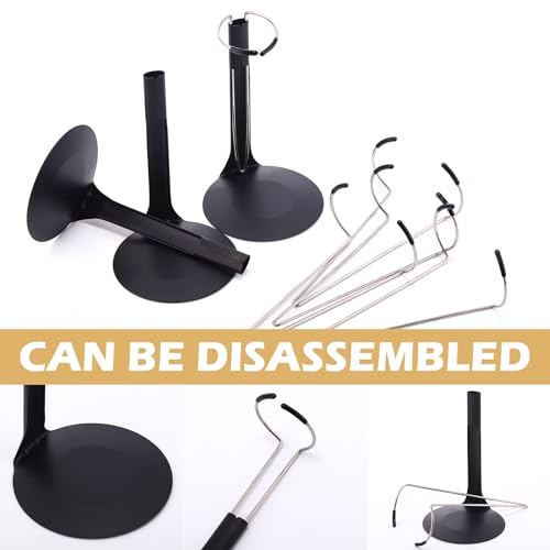 Image of Yaocom 12 Pcs Action Figure Stand Action Figure Display Holder with Expandable Waist Wire for 8 inch to 12 inch Model Bear Display Rack(Black, Silver)