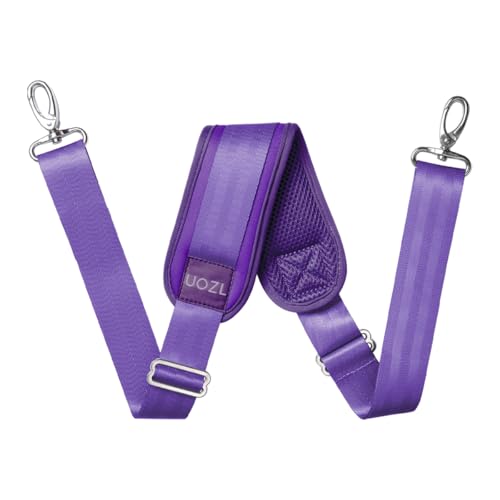 Image of 59 Inch Shoulder Straps, Soft with Ultra-Thick Fixed Shoulder Pad, Two Way Independently Adjustable Buckle Replacement Straps for Laptop Bag Messenger Bag Tool Bag Luggage,Purple