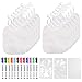 Bavaglini Bambini Bianco, 12 Pcs DIY Bavaglini Bianco per Bambini, Bavaglini Impermeabili, DIY Bavaglino Per Pittura con 12 Pezzi Pennarelli Tessili e 3 Stencil, Bavaglini Bianchi per Neonato