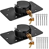 BEVISKkki 2 Pack Van Door Locks Keyed Alike, Heavy Duty Puck Lock for Van, High Security Anti Theft Cargo Van Door Lock w/Hasp Solid Steel Hidden Shackle Padlock w/Keys for Shed Trailer Truck