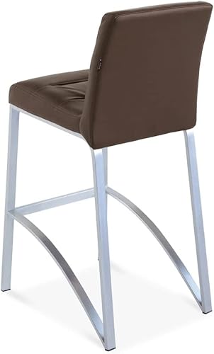 Miniatura 5 de Zuri Furniture Lynx Taburete de bar contemporáneo con base de metal color blanco