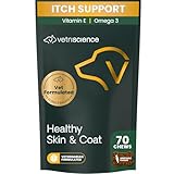 VetriScience Laboratories-Derma Strength, Skin and Coat Supplement for Dogs-70 Bite Sized Soft Chews