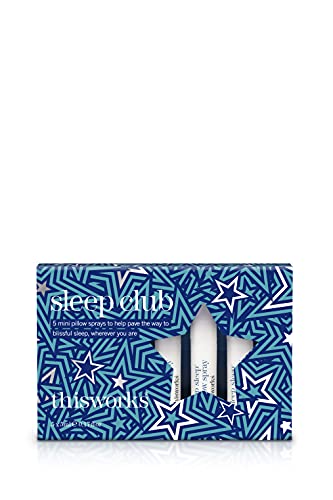 THISWORKS Sleep Club Gift Set: 5 Mini Deep Sleep Pillow Sprays for Blissful Sleep, 5 x 5ml