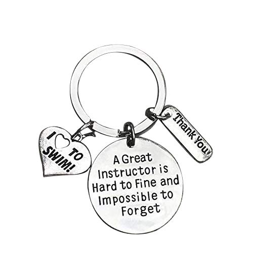 Sportybella Swim Coach Keychain, Swimming Coach Gifts, Great Coach is Hard to Find Coach Keychain