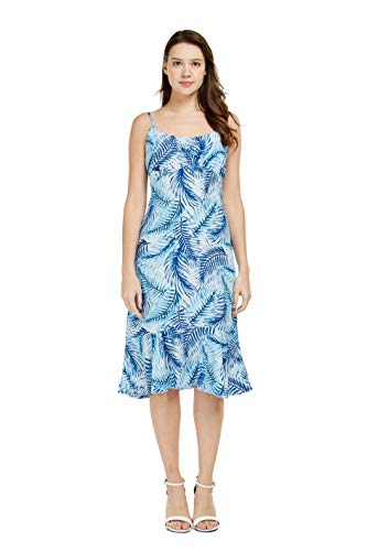 Couple Matching Hawaiian Luau Shirt Mermaid Dress Simply Blue Leaves3