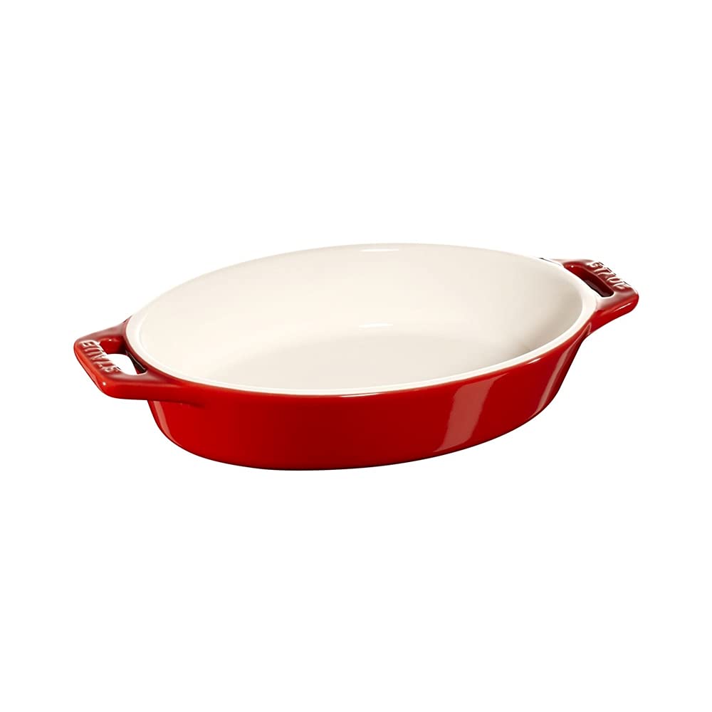 Staub Plat à four ovale en céramique Rouge cerise