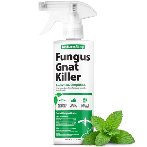 NatureStop Fungus Gnat Killer Spray, Fast-Acting Treatment for Soil & Houseplants, 16 oz (475mL)