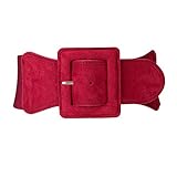 Aecibzo Women's Wide Elastic Waist Belt Waistband Plus Stretchy Cinch Belts (Fit waist 27"-33.5", Re