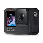 GoPro HERO9 - Fotocamera sportiva impermeabile con schermo LCD anteriore e touch screen posteriore, video 5K Ultra HD, foto da 20 MP, streaming live 1080p, webcam, stabilizzazione, nera