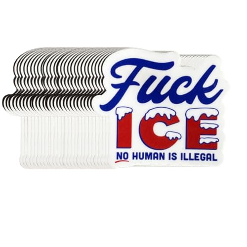 100Pcs Fuck Ice Protest Sticker Anti ICE No Human is Illegal Vinyl Stickers for Cup Water Bottles Laptop 2in (100Pcs)