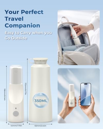 Image of ELECTOMANIA Portable Bidet with 3 Pressure Mode - 350ML Portable Jet Spray for Toilet for Travel - 800mAH Rechargeable Battery - IPX7 Water Resistant - Handheld Bidet Spray for Toilet for Personal Hygiene, Postpartum & Baby Care