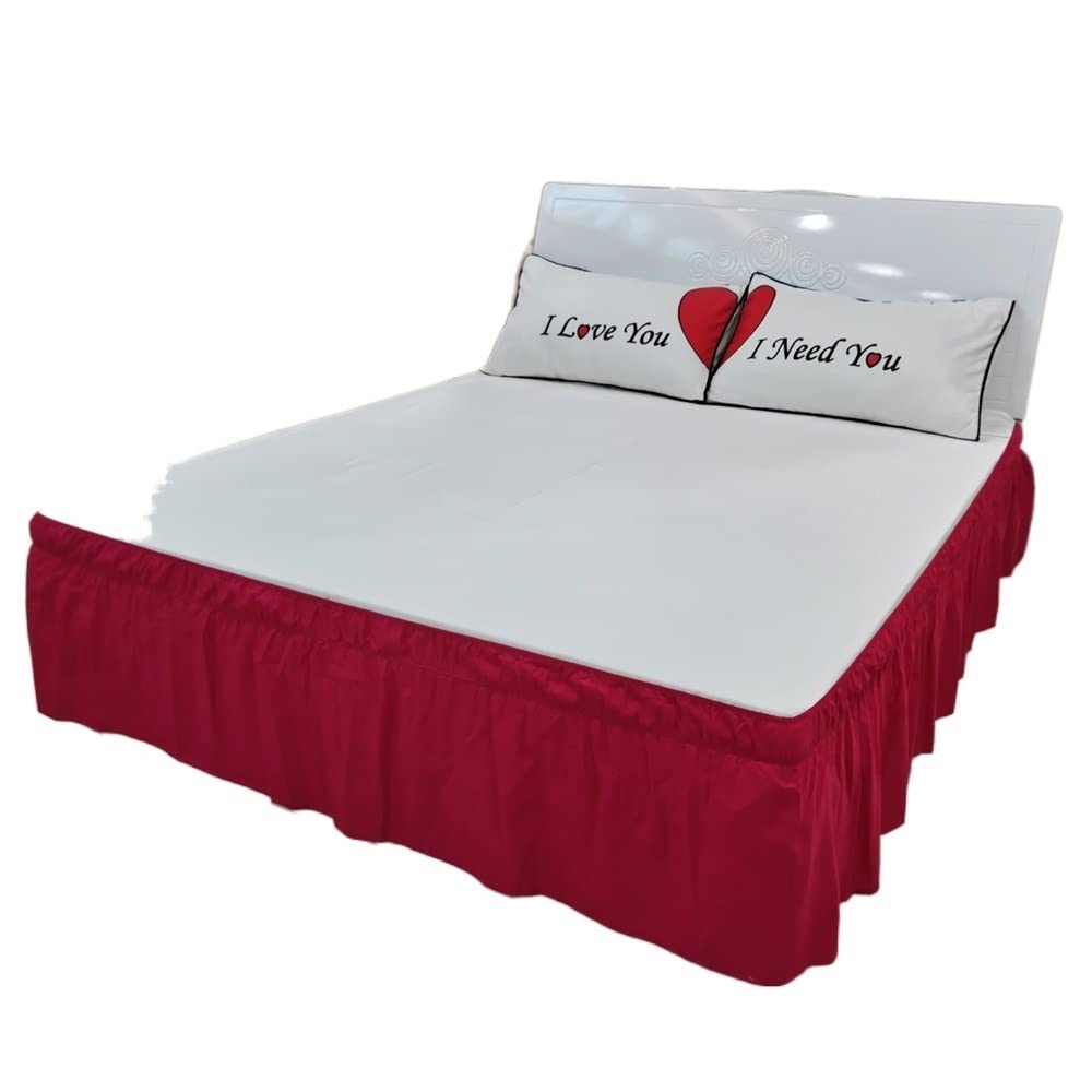 Bedrok effen kleur elastische bedrok ruches bedrok wikkelstijl gemakkelijk fit 35 cm druppel stof ruches bedrokken hoeken vervagingsbestendig bed basishoes (kleur: lichtgrijs, maat: 100 x 200 x 40 cm