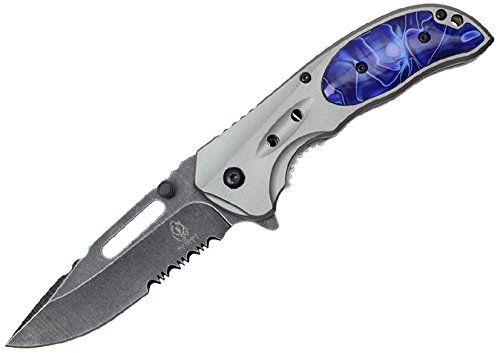 Wartech YC-S-8203-BL Buckshot Assisted Open Classic Design Folding Knife, 8"