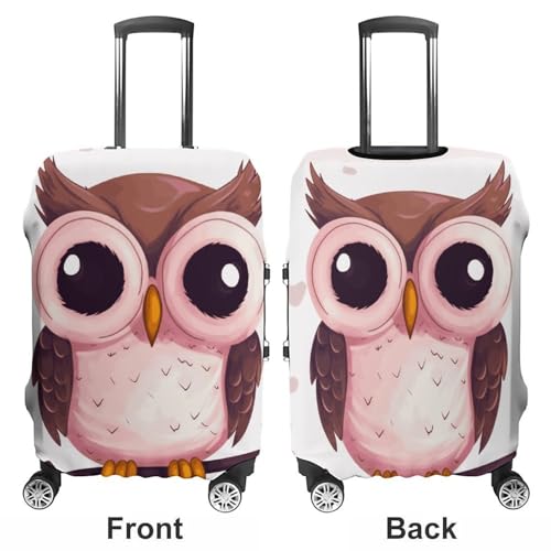 Cute Owl Luggage Cover, Washable Elastic Suitcase Cover Protector Fit 18-32 Inch Luggage3