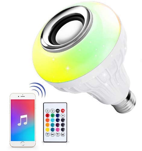 LED Light Bulb with Integrated Bluetooth Speaker, Wireless 12W LED