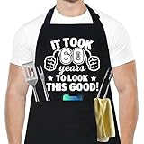60th Birthday Gifts for Men Women, 1963 Happy 60th Birthday Gift Ideas, 60th Chef Aprons for Men wit