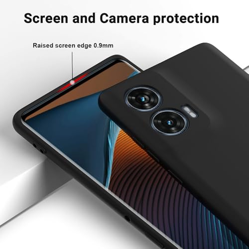 Image of Back Cover for Motorola Moto G96 5G / Edge 50 Fusion 5G | Full Camera Protection | Premium Liquid Silicon Case | Flexible Bumper Case for Motorola Moto G96 5G / Edge 50 Fusion 5G (Black)