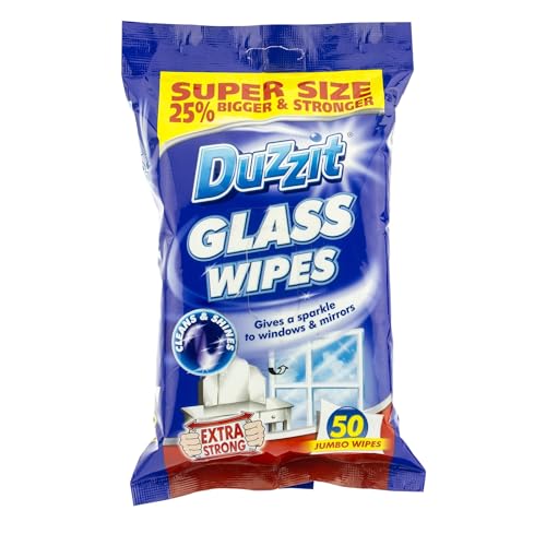 2 x Duzzit Glass Window Mirror Cleaning Wipes Pack Of 50