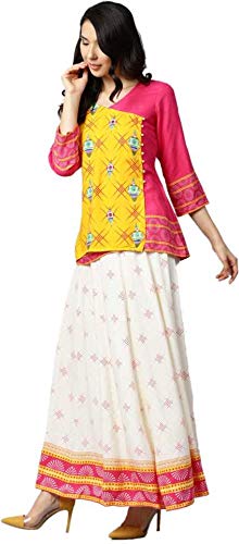 Buy Women Ethnic Top and Skirt Set Cotton Rayon Blend at Amazon.in