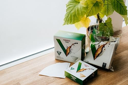 Hario V60 Filter Papers (White, 100 Count) | Size 01 | Bleach-Free & Eco-Friendly | Optimal Flow Rate | Ideal for Pour-Over Coffee Brewing