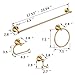 FROPO 4 Pcs Gold Bathroom Hardware Set - Brushed Brass Gold Bathroom Accessories Kit, Stainless Steel Wall Mounted 23.6 Inch Towel Bar | Towel Hook | Toilet Paper Holder | Hand Towel Holder